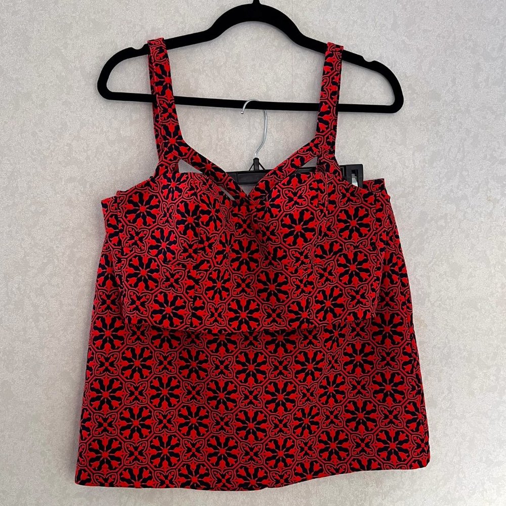 Geometric Floral Two Piece Set - Crop Top and Mini Skirt